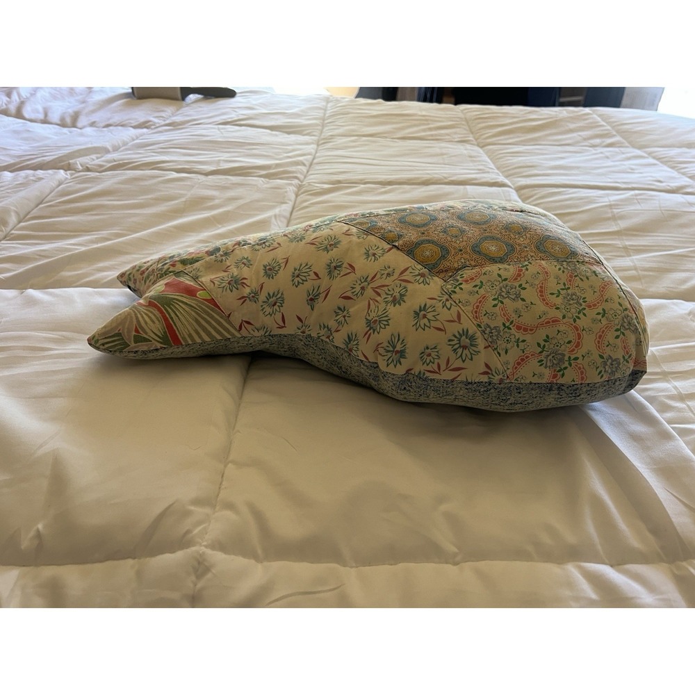 Vintage Quilt Cutter Cat Stuffed Animal Pillow Quilted Scrap Fabrics Cottagecore - Picture 11 of 16
